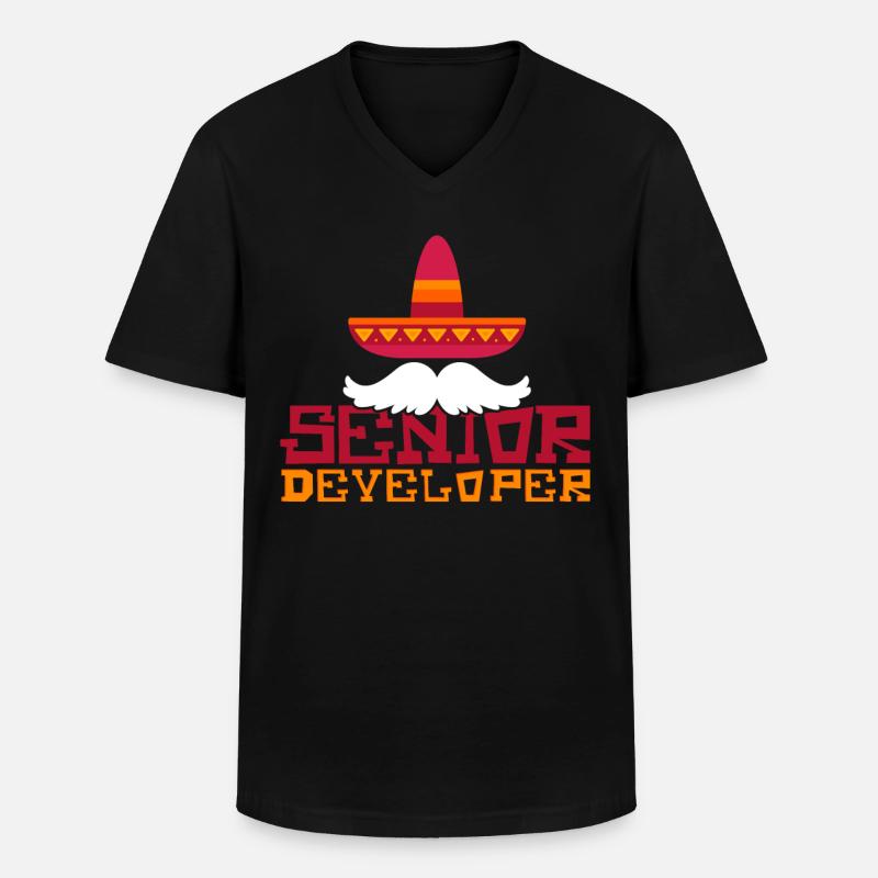Senior Developer Programming Programmer - Männer-T-Shirt mit V-Ausschnitt - Schwarz
