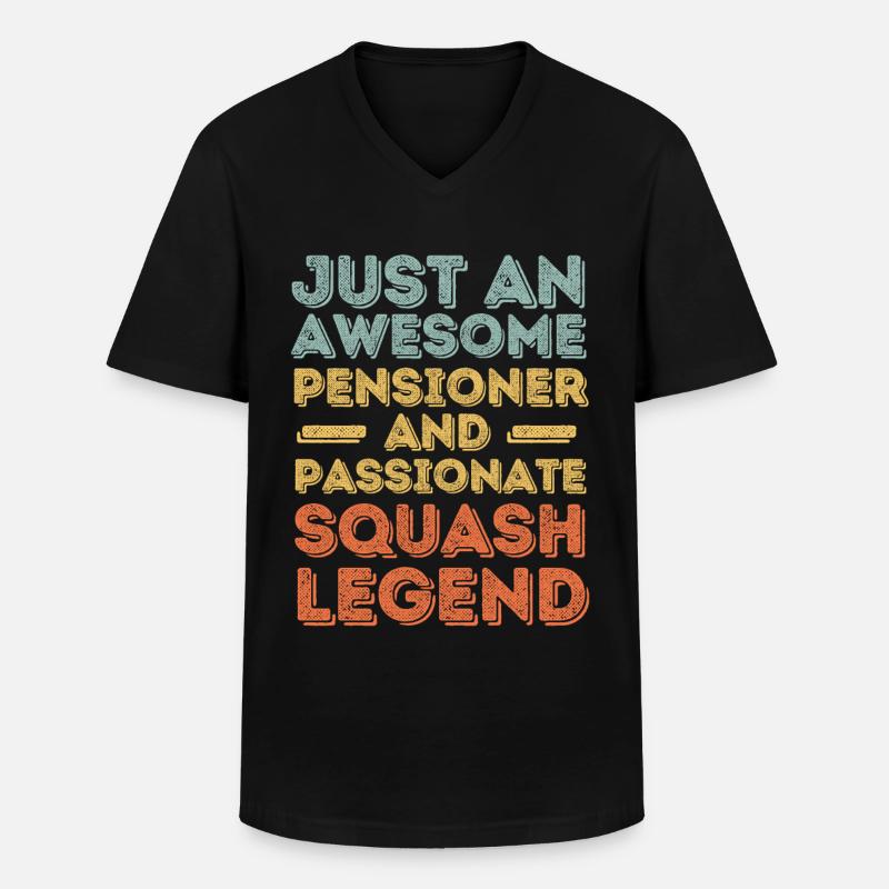 Rentner Squash retro - Männer-T-Shirt mit V-Ausschnitt - Schwarz