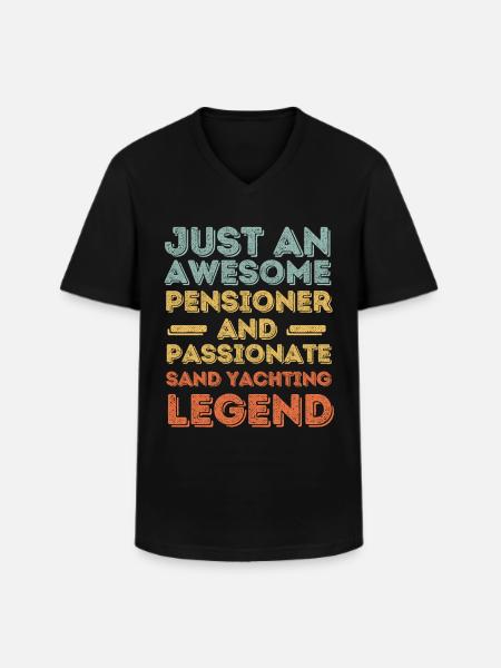 Pensioners sand sails retro - Men's V-Neck T-Shirt - black