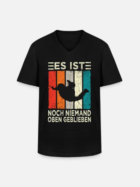 Skydive Skydiver Parachutist Parachute - Men's V-Neck T-Shirt - black