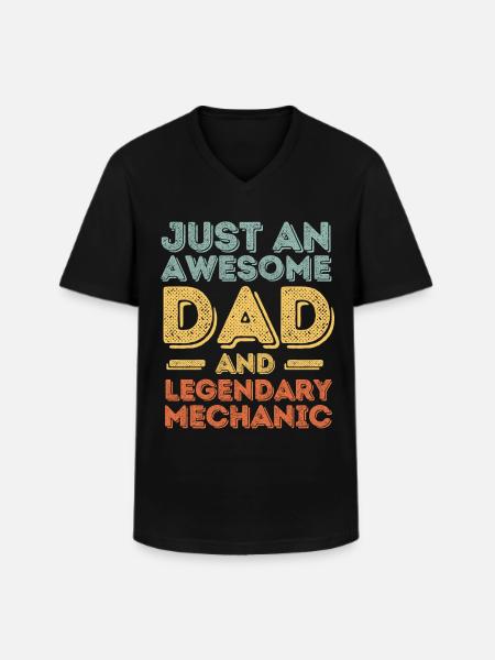 Dad Mechanic Father's Day - Men's V-Neck T-Shirt - black