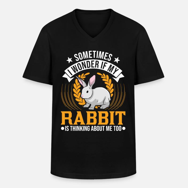 Rabbit Rabbit Rabbit - Men's V-Neck T-Shirt - black
