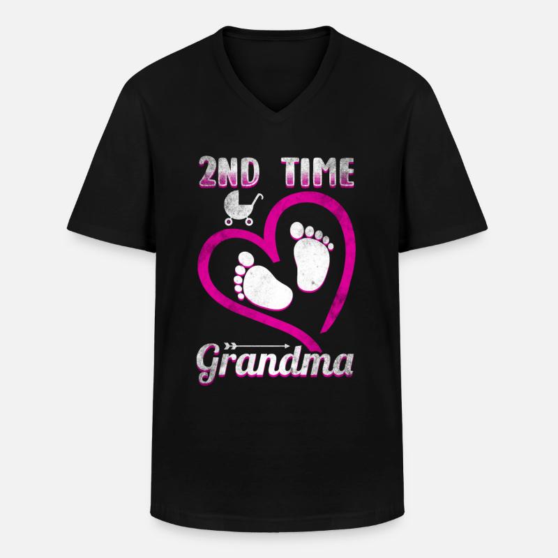 Oma Grossmutter Stolz - Männer-T-Shirt mit V-Ausschnitt - Schwarz