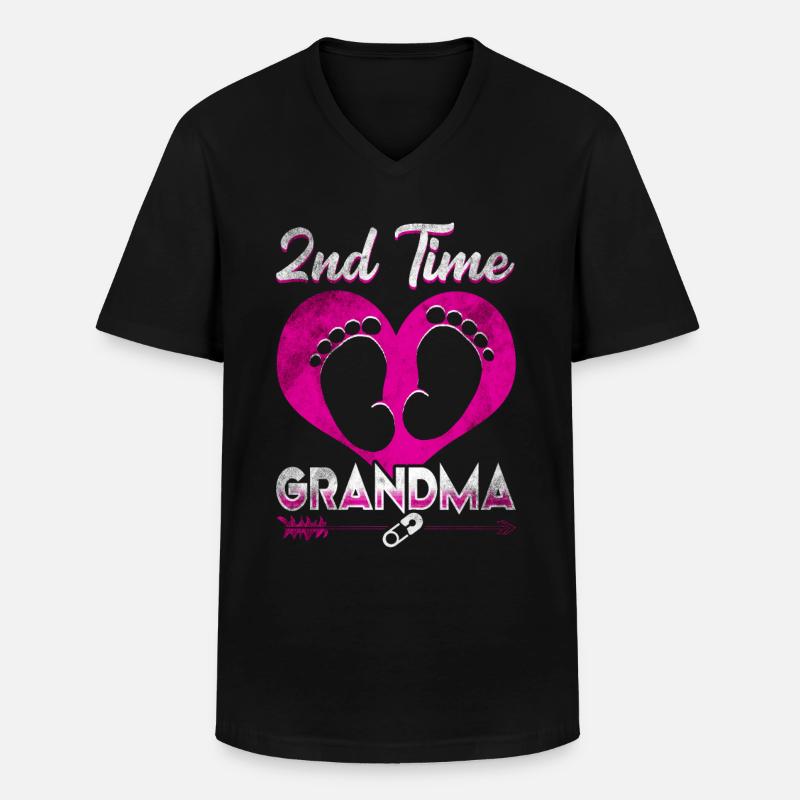 Oma Grossmutter Stolz - Männer-T-Shirt mit V-Ausschnitt - Schwarz