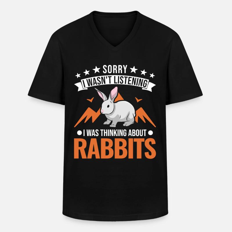 Rabbit Rabbit Rabbit Rabbit - Men's V-Neck T-Shirt - black