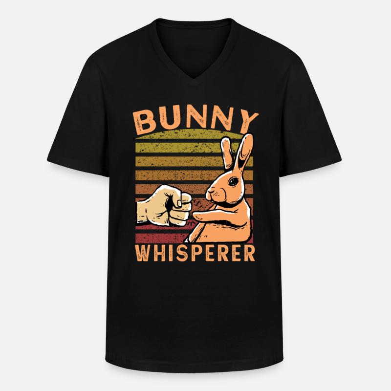 Hasenflüsterer - Männer-T-Shirt mit V-Ausschnitt - Schwarz