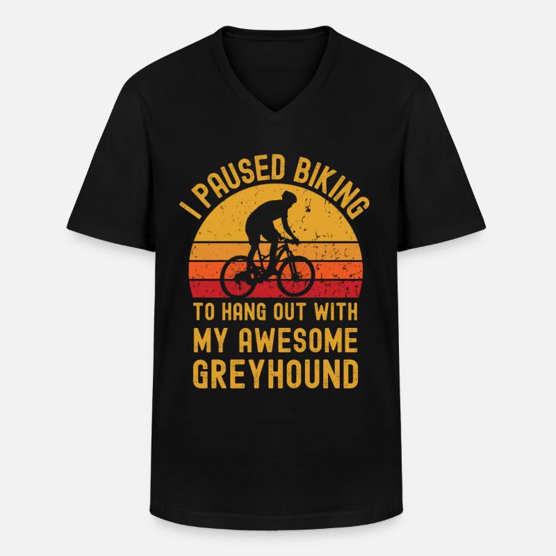 Radfahren und Greyhound - Männer-T-Shirt mit V-Ausschnitt - Schwarz