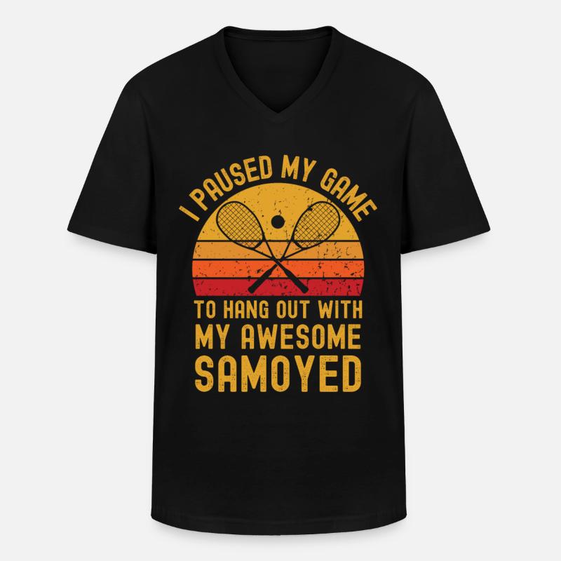 Squash und Samojede - Männer-T-Shirt mit V-Ausschnitt - Schwarz