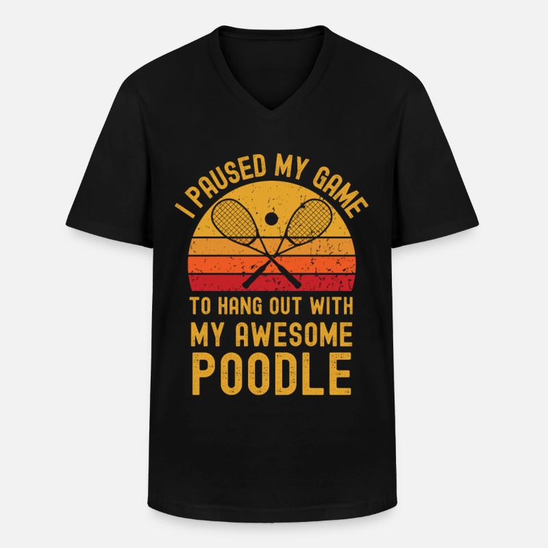 Squash und Pudel - Männer-T-Shirt mit V-Ausschnitt - Schwarz