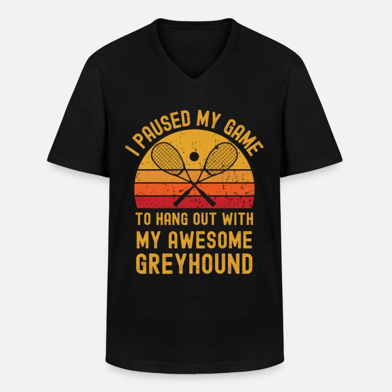Squash und Greyhound - Männer-T-Shirt mit V-Ausschnitt - Schwarz