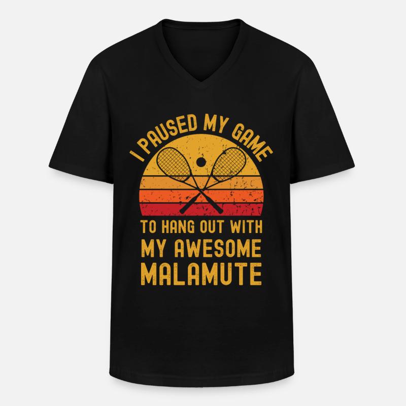 Squash und Malamute - Männer-T-Shirt mit V-Ausschnitt - Schwarz