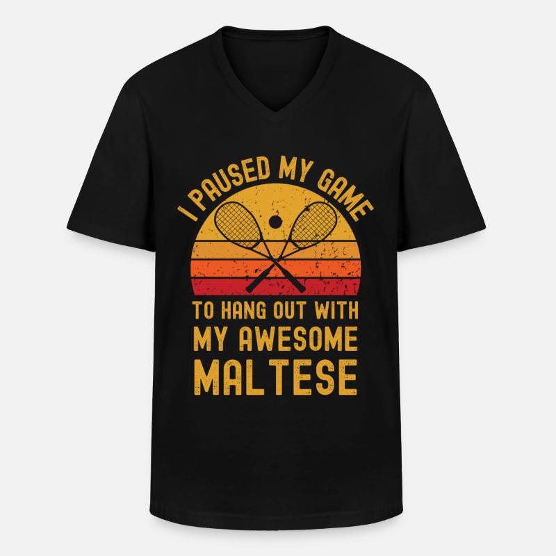 Squash und Malteser - Männer-T-Shirt mit V-Ausschnitt - Schwarz