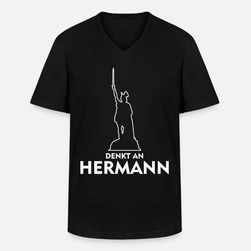Hermannsdenkmal Detmold Lippe - Männer-T-Shirt mit V-Ausschnitt - Schwarz