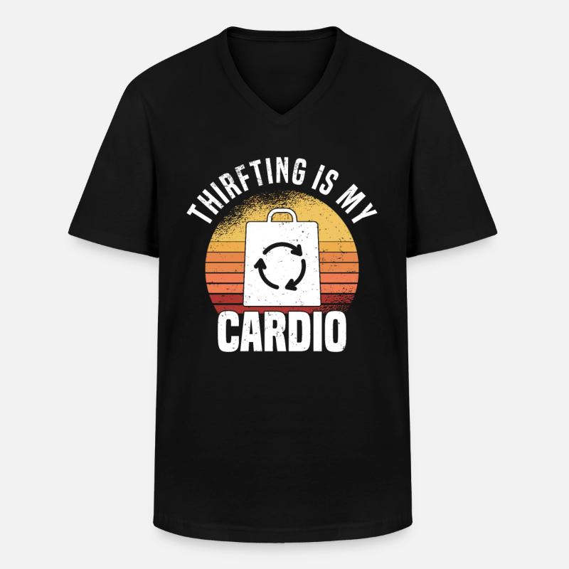 Secondhandladen Secondhand Öko Hipster Gebraucht - Männer-T-Shirt mit V-Ausschnitt - Schwarz