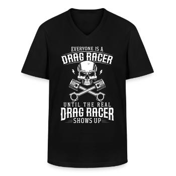 Drag Racing Race Car Vintage - T-shirt col V Homme - noir - Devant - AI Model Male 178 dark (178cm)