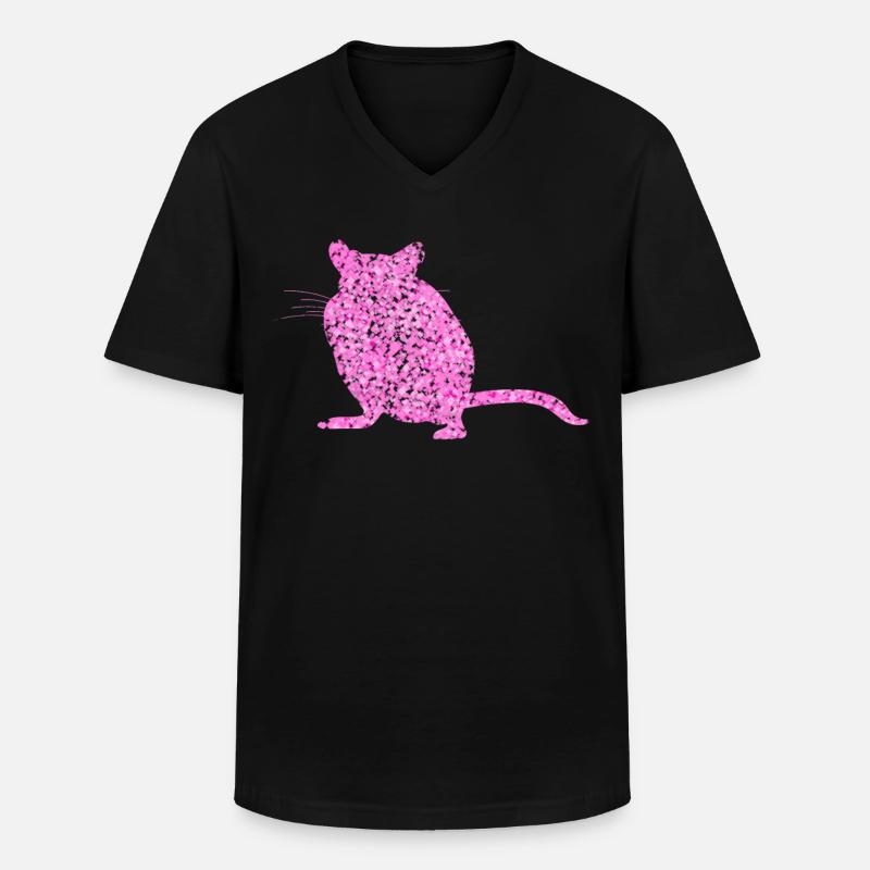 Gerbille de fleurs Gerbilles - T-shirt col V Homme - noir