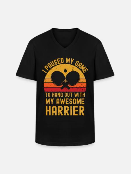 Table tennis and Harrier - Men's V-Neck T-Shirt - black