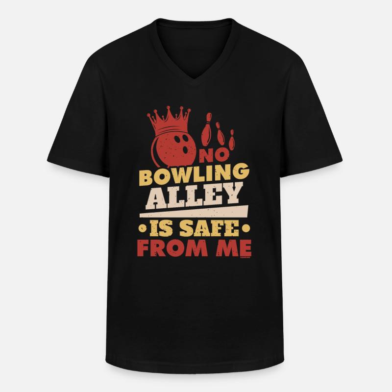 lustiger Bowling Spruch - Männer-T-Shirt mit V-Ausschnitt - Schwarz