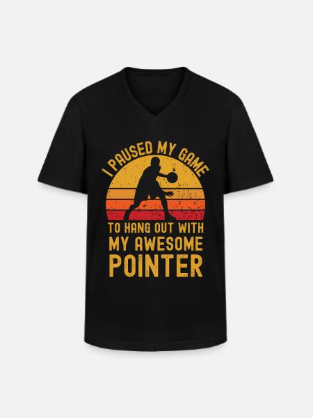 Basketball and Pointer - Men's V-Neck T-Shirt - black