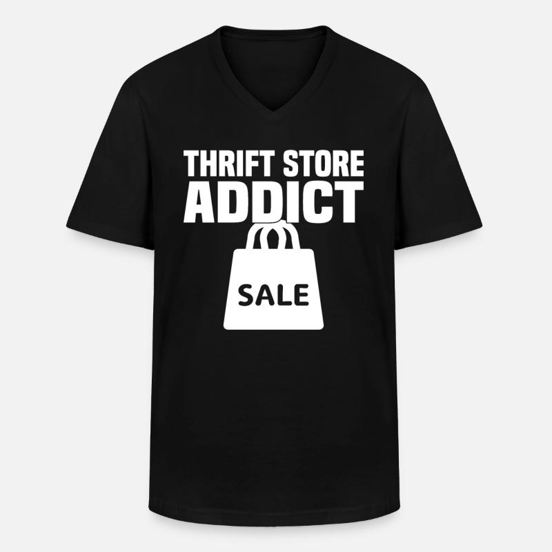 Secondhandladen Secondhand Öko Hipster Gebraucht - Männer-T-Shirt mit V-Ausschnitt - Schwarz
