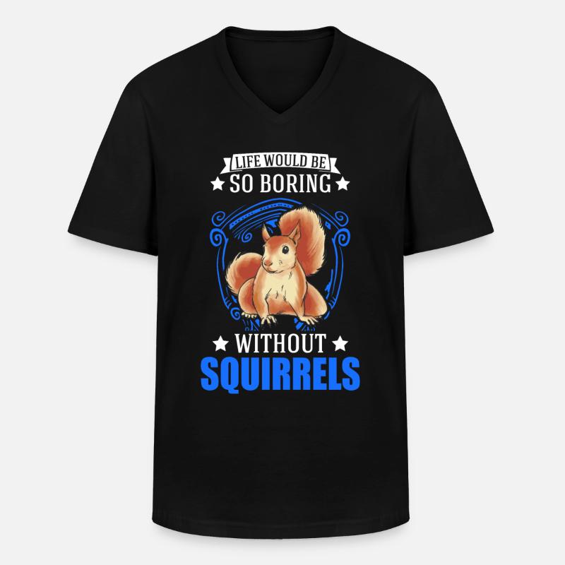 Eichhörnchen Geschenk Squirrel Grauhörnchen - Männer-T-Shirt mit V-Ausschnitt - Schwarz