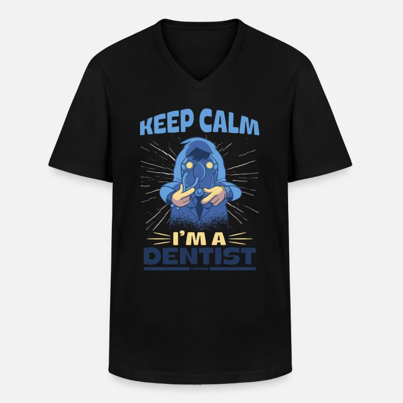 Keep Calm I'm A Dentist - Männer-T-Shirt mit V-Ausschnitt - Schwarz