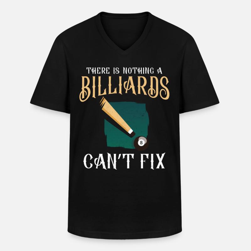 Billiards Pool Player Ball There - Männer-T-Shirt mit V-Ausschnitt - Schwarz
