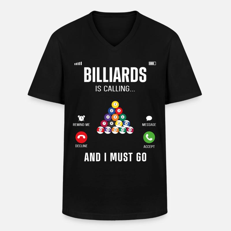 Billiards Pool Player Ball - Männer-T-Shirt mit V-Ausschnitt - Schwarz