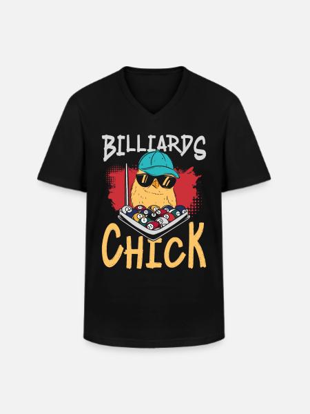 Billiards Pool Player Ball Girl - Men's V-Neck T-Shirt - black