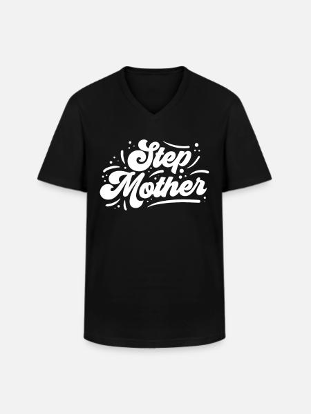 Stiefmutter Stepmother Ziehmutter Pflegemutter - Männer-T-Shirt mit V-Ausschnitt - Schwarz