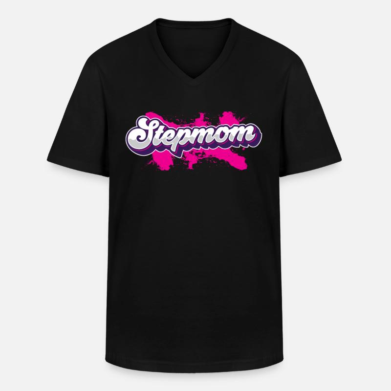 Stiefmutter Ziehmutter Pflegemutter Stepmother - Männer-T-Shirt mit V-Ausschnitt - Schwarz