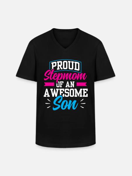 Fière belle-mère d’un grand fils - T-shirt col V Homme - noir