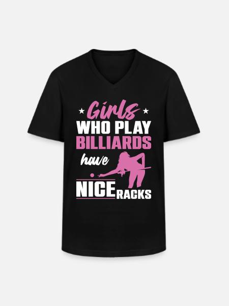 Billiards Pool Player Ball Girl - Men's V-Neck T-Shirt - black