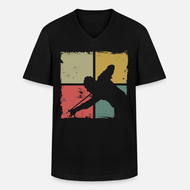 Billiards Pool Player Ball Retro - Männer-T-Shirt mit V-Ausschnitt - Schwarz