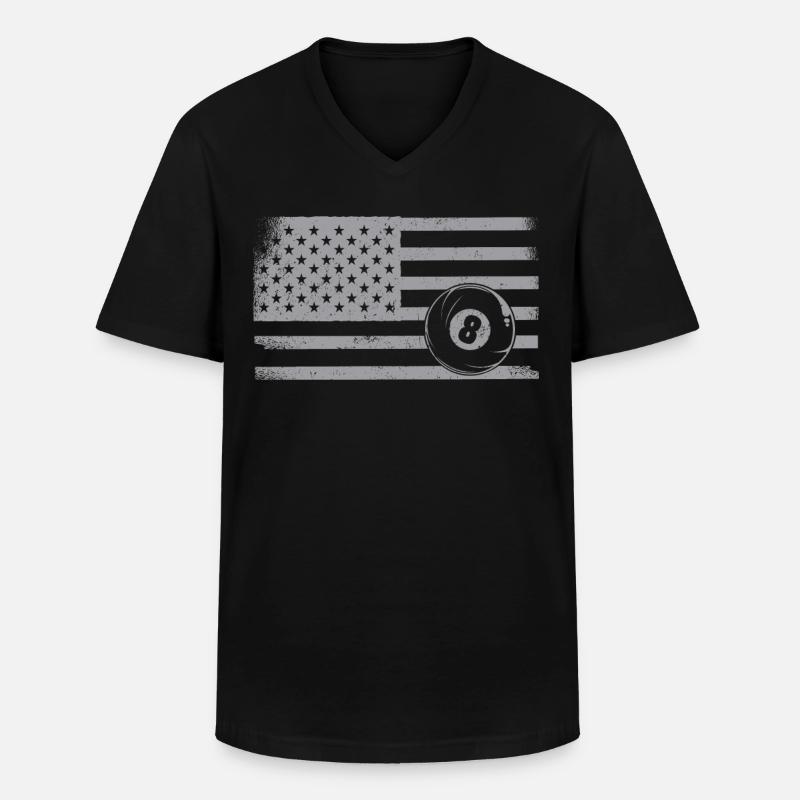 Billiards Pool Player Ball - Männer-T-Shirt mit V-Ausschnitt - Schwarz