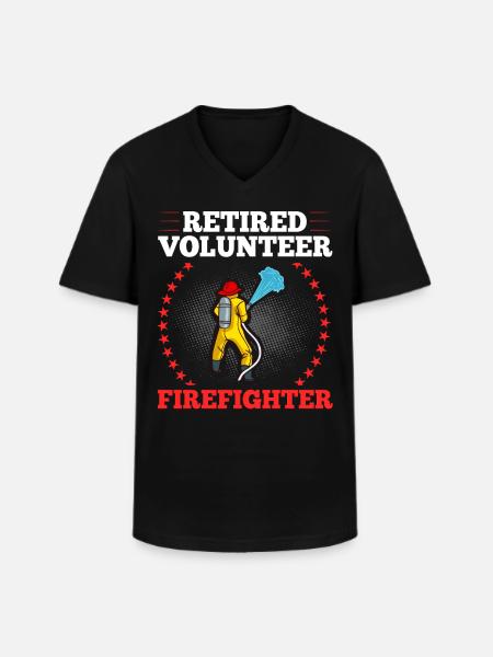 Volunteer Firefighter Firefighter Volunteers - Men's V-Neck T-Shirt - black