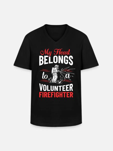 Volunteer Firefighter Firefighter Volunteers - Men's V-Neck T-Shirt - black