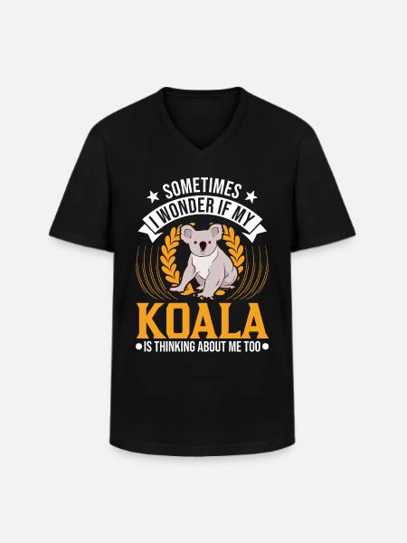 Koala Liebhaber Koalabär - Männer-T-Shirt mit V-Ausschnitt - Schwarz