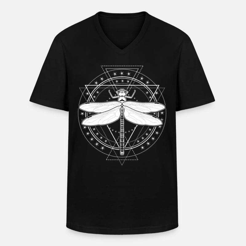 Libelle Okkulte Libellen - Männer-T-Shirt mit V-Ausschnitt - Schwarz