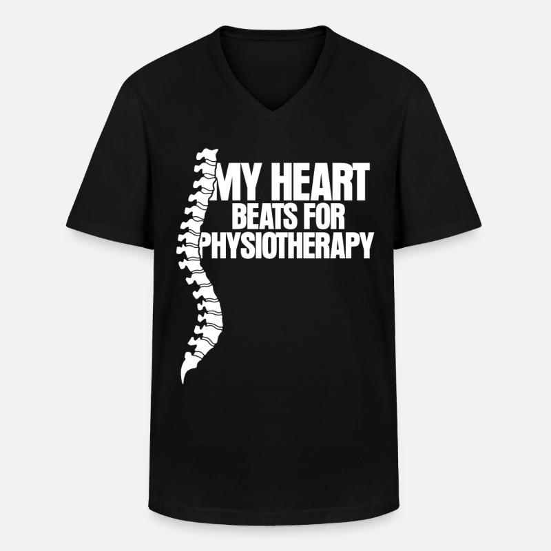 Physio Spruch Physiotherapeut - Männer-T-Shirt mit V-Ausschnitt - Schwarz