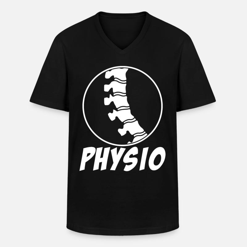 Physio Wirbelsäule Physiotherapeut - Männer-T-Shirt mit V-Ausschnitt - Schwarz