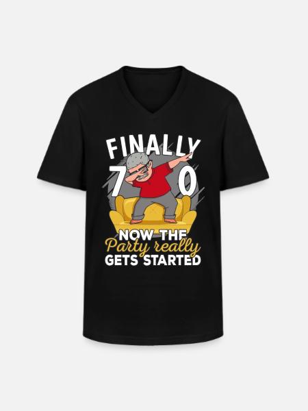 70 års fødselsdag mand 70 år 70 år 70 år bedstefar - Klassisk herre T-shirt med V-udskæring - sort