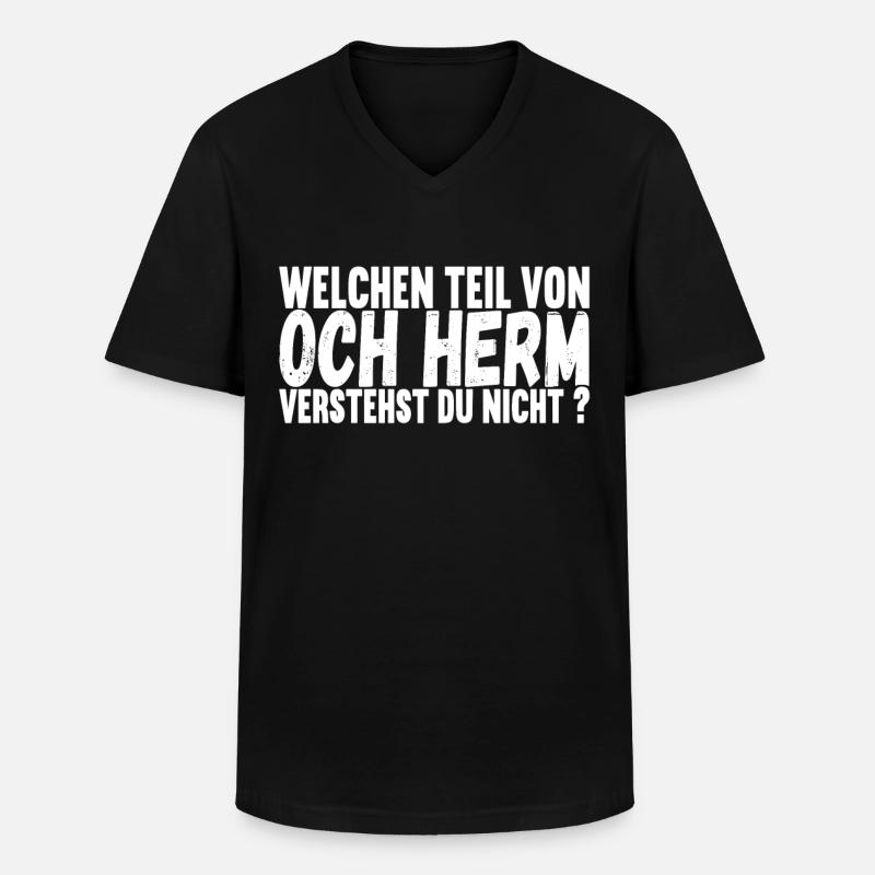 Aachener Slang - Männer-T-Shirt mit V-Ausschnitt - Schwarz
