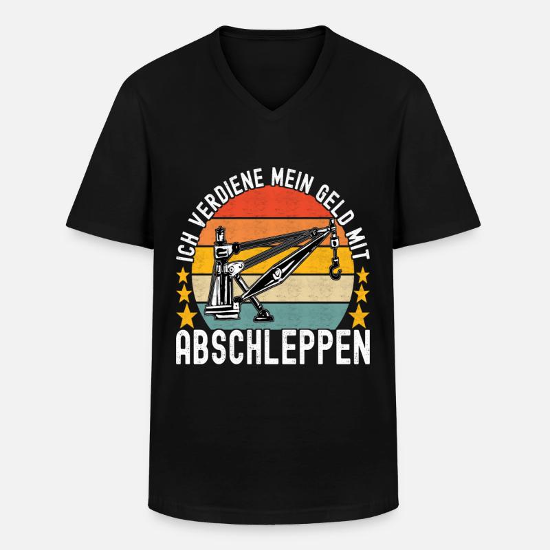 Abschleppwagen Abschleppdienst - Männer-T-Shirt mit V-Ausschnitt - Schwarz