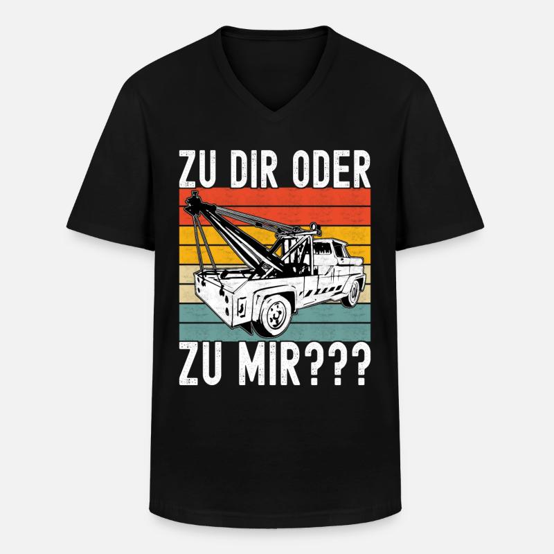 Abschleppwagen Abschleppdienst - Männer-T-Shirt mit V-Ausschnitt - Schwarz