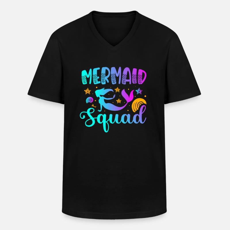 Mermaid Squad - Männer-T-Shirt mit V-Ausschnitt - Schwarz
