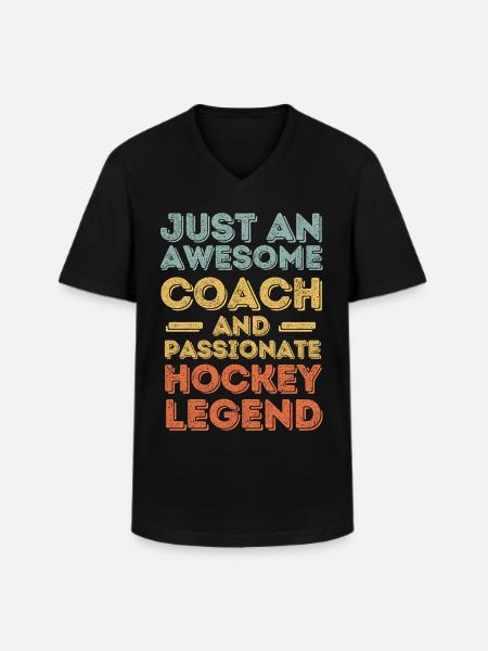 Trainer Hockey retro - Männer-T-Shirt mit V-Ausschnitt - Schwarz