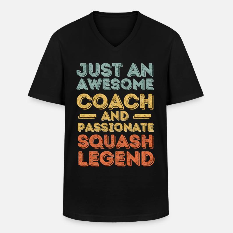 Trainer Squash retro - Männer-T-Shirt mit V-Ausschnitt - Schwarz