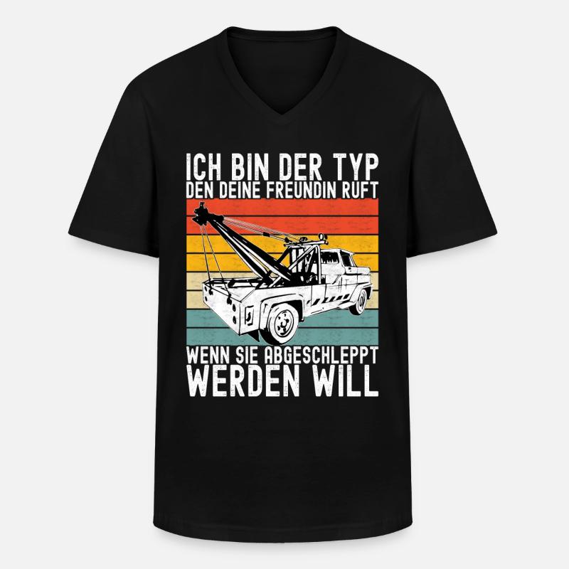 Abschleppwagen Abschleppdienst - Männer-T-Shirt mit V-Ausschnitt - Schwarz