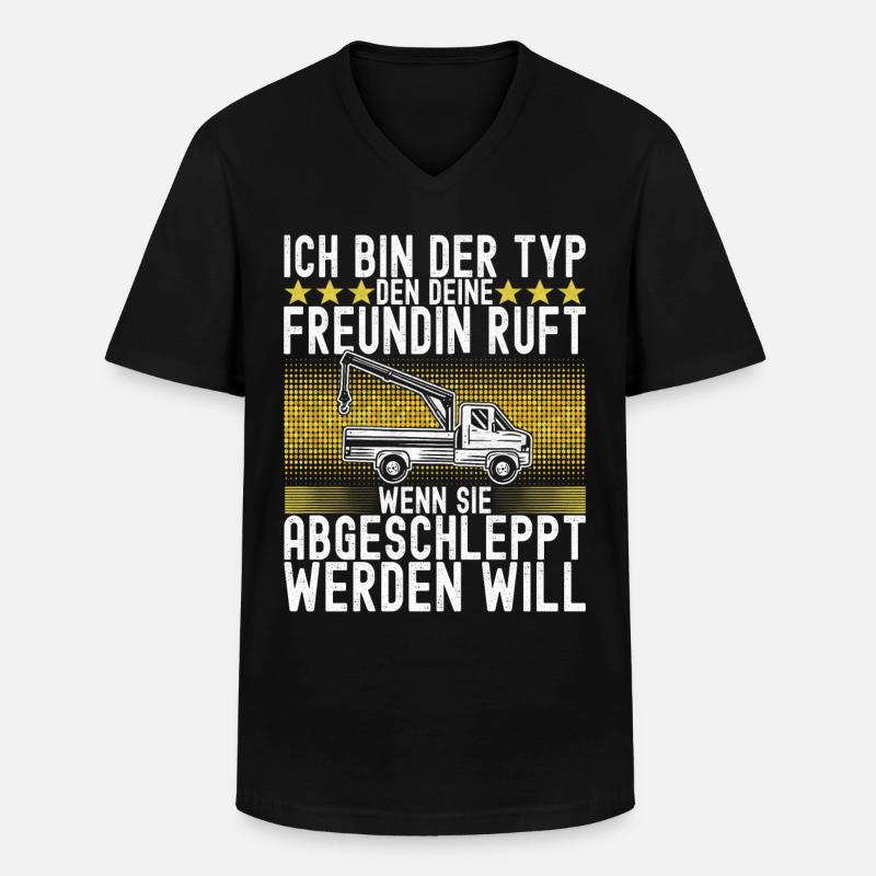 Abschleppwagen Abschleppdienst - Männer-T-Shirt mit V-Ausschnitt - Schwarz